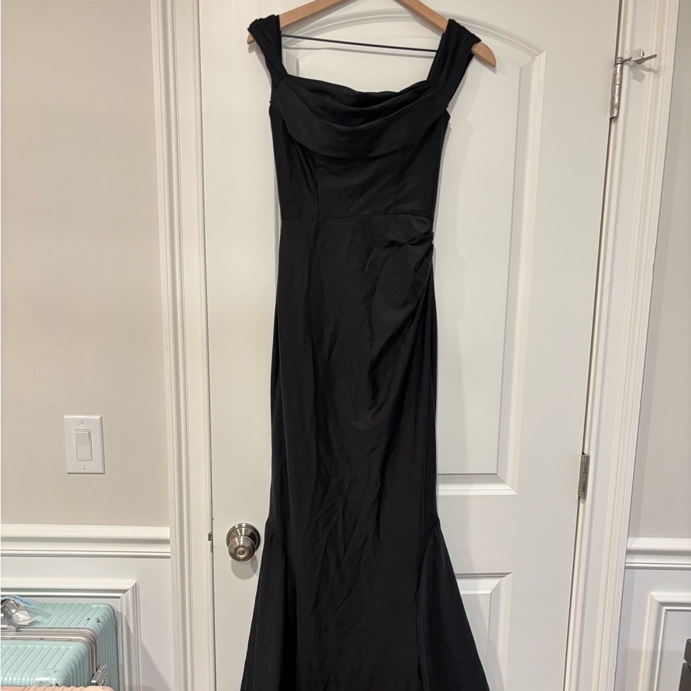 Bari Jay Black Maxi Dress with Mermaid Bottom